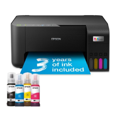 EPSON EcoTank ET-2870 STAMPANTE MULTIFUNZIONE INK JET A COLORI A4 WI-FI SCANNER PIANO USB 35ppm NERO